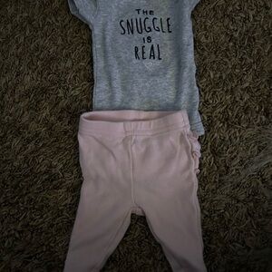 Carter's Gray and Pink Kids Matching Set
